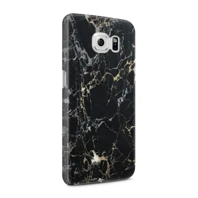 Skal till Samsung Galaxy S6 - Marble - Svart