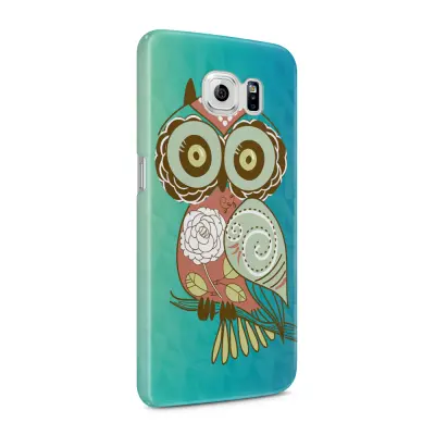 Skal till Samsung Galaxy S6 - Orientalisk uggla - Blå