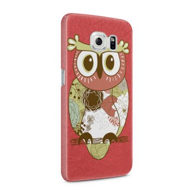 Skal till Samsung Galaxy S6 - Orientalisk uggla - Röd