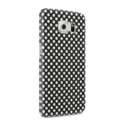 Skal till Samsung Galaxy S6 - Polkadots - Svart/Vit