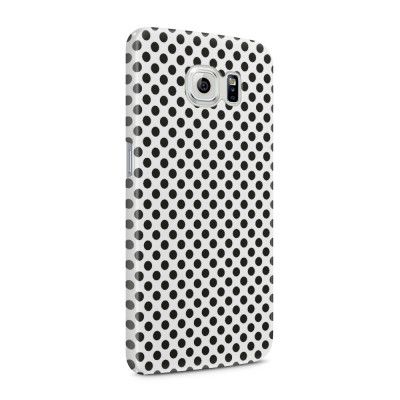 Skal till Samsung Galaxy S6 - Polkadots - Vit/Svart