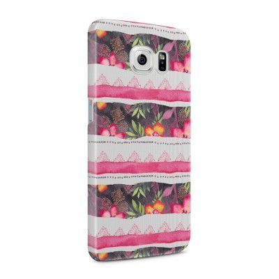 Skal till Samsung Galaxy S6 - Ränder - Blommor