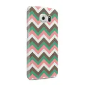 Skal till Samsung Galaxy S6 - Ränder - Brun/Rosa