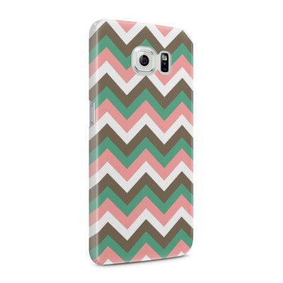 Skal till Samsung Galaxy S6 - Ränder - Brun/Rosa