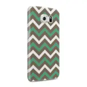 Skal till Samsung Galaxy S6 - Ränder - Grön/Brun