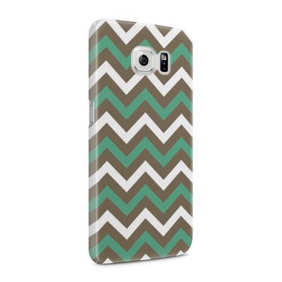 Skal till Samsung Galaxy S6 - Ränder - Grön/Brun