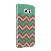Skal till Samsung Galaxy S6 - Ränder - Grön/Rosa