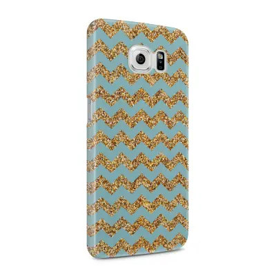 Skal till Samsung Galaxy S6 - Ränder - Guld/Blå