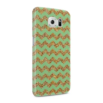 Skal till Samsung Galaxy S6 - Ränder - Guld/Grön