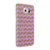 Skal till Samsung Galaxy S6 - Ränder - Guld/Lila