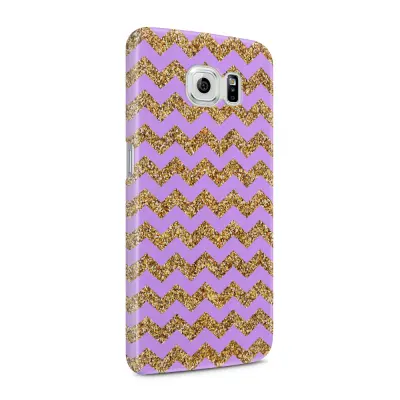 Skal till Samsung Galaxy S6 - Ränder - Guld/Lila