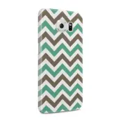 Skal till Samsung Galaxy S6 - Ränder - Mint/Brun