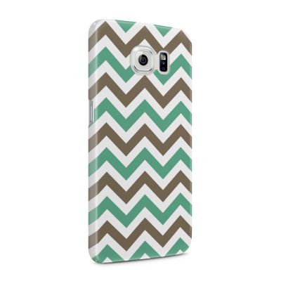 Skal till Samsung Galaxy S6 - Ränder - Mint/Brun