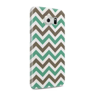 Skal till Samsung Galaxy S6 - Ränder - Mint/Brun