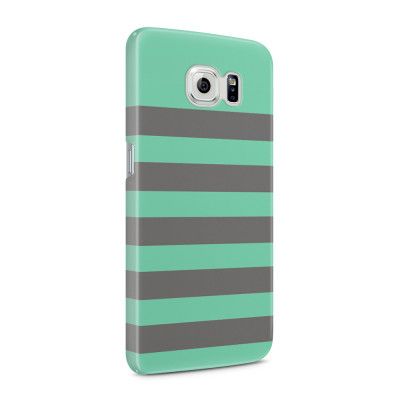 Skal till Samsung Galaxy S6 - Ränder - Mint/Grå