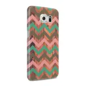 Skal till Samsung Galaxy S6 - Ränder - Rosa/Wood