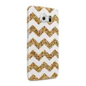 Skal till Samsung Galaxy S6 - Ränder - Vit/Guld