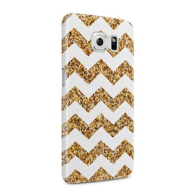 Skal till Samsung Galaxy S6 - Ränder - Vit/Guld