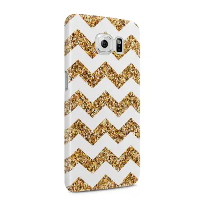 Skal till Samsung Galaxy S6 - Ränder - Vit/Guld
