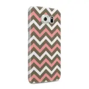 Skal till Samsung Galaxy S6 - Ränder - Vit/Rosa