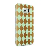 Skal till Samsung Galaxy S6 - Rutig - Guld/Mint