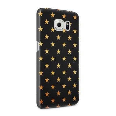 Skal till Samsung Galaxy S6 - Stjärnor - Guld/Svart