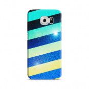 Skal till Samsung Galaxy S6 - Striped Colorful Glitter