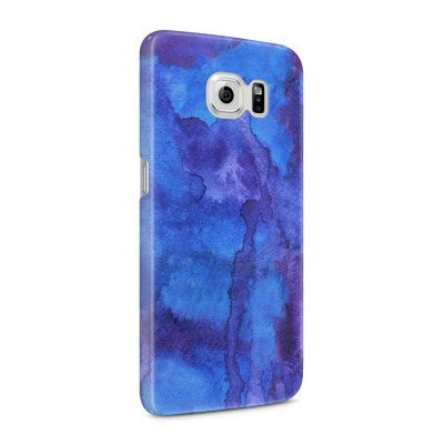 Skal till Samsung Galaxy S6 - Vattenfärg - Blå