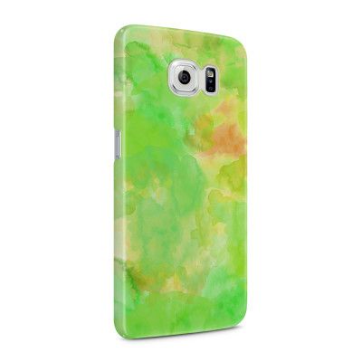 Skal till Samsung Galaxy S6 - Vattenfärg - Grön/Gul