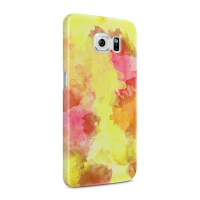 Skal till Samsung Galaxy S6 - Vattenfärg - Gul/Röd
