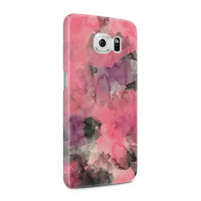 Skal till Samsung Galaxy S6 - Vattenfärg - Svart/Rosa