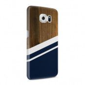 Skal till Samsung Galaxy S6 - Wood ränder - Mörkblå