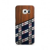 Skal till Samsung Galaxy S6 - Wooden Scottish Tartan B