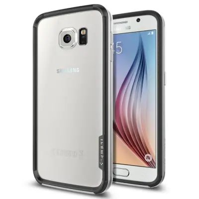 SPIGEN Neo Hybrid EX Bumper Skal till Samsung Galaxy S6 - Silver