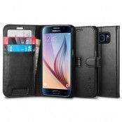 SPIGEN Plånboksfodral till Samsung Galaxy S6 - (Svart)