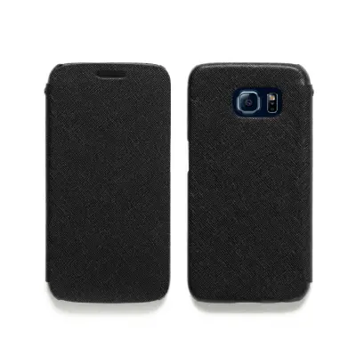 Zenus Minimal Äkta läder Plånboksfodral till Samsung Galaxy S6 - Svart