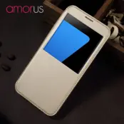Amorus Slim Window Mobilfodral till Samsung Galaxy S7 Edge - Gold