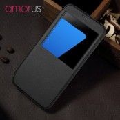 Amorus Slim Window Mobilfodral till Samsung Galaxy S7 Edge - Svart
