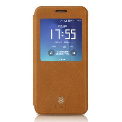 BASEUS Terse Series Smart APP View fodral till Samsung Galaxy S7 Edge - Brun