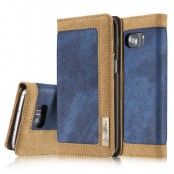 CaseMe Canvas Plånboksfodral till Samsung Galaxy S7 Edge - Blå