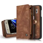 Caseme Retro Plånboksfodral av läder till Samsung Galaxy S7 Edge - Coffee