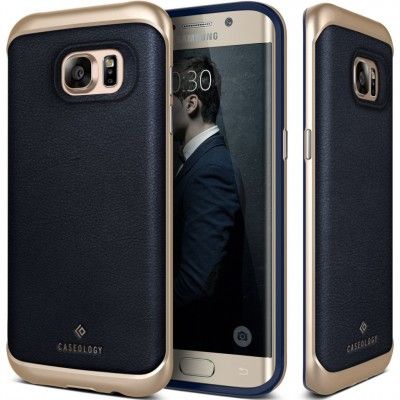 Caseology Envoy Äkta Läder Skal till Samsung Galaxy S7 Edge - Blå