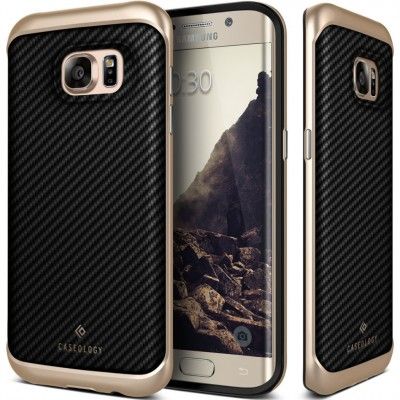 Caseology Envoy Äkta Läder Skal till Samsung Galaxy S7 Edge - Carbon Svart