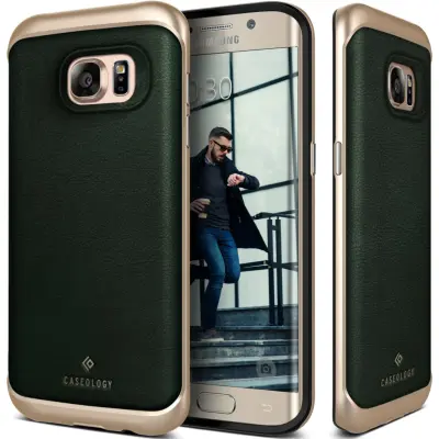 Caseology Envoy Äkta Läder Skal till Samsung Galaxy S7 Edge - Grön