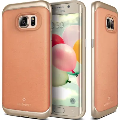 Caseology Envoy Äkta Läder Skal till Samsung Galaxy S7 Edge - Rosa