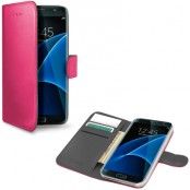 Celly Wallet Case till Samsung Galaxy S7 Edge - Rosa