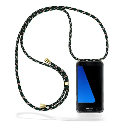 Boom Galaxy S7 Edge mobilhalsband skal - Green Camo Cord
