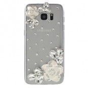 Crystal Flower MobilSkal till Samsung Galaxy S7 Edge - Vit