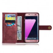 DG.MING Plånboksfodral till Samsung Galaxy S7 Edge - VinRöd