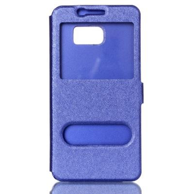 Dual Window Mobilfodral till Samsung Galaxy S7 Edge - Blå